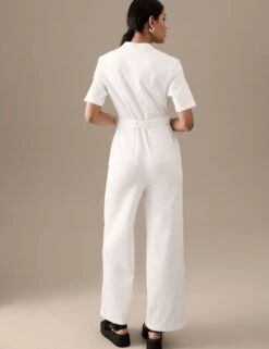 Denim Belted Short Sleeve Jumpsuit -Cyberjammies Store SD 01 T50 4053T P6 X EC 3