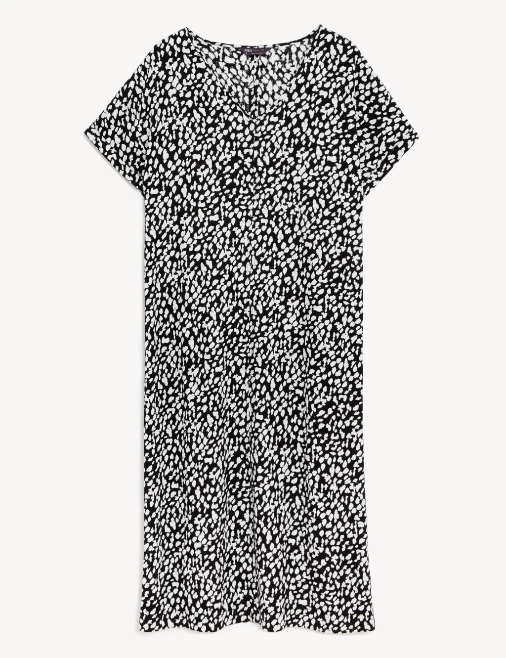 Linen Rich Printed Midi Dress 2 Linen Rich Printed Midi Dress - Image 2