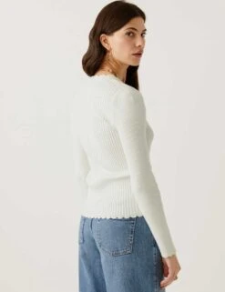 Knitted V-Neck Pointelle Cardigan With Wool -Cyberjammies Store SD 01 T53 5310U KY X EC 3