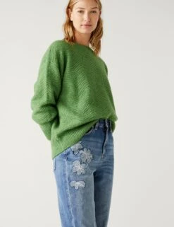 Mom Embroidered Ankle Grazer Jeans -Cyberjammies Store SD 01 T57 9115G GJ X EC 1