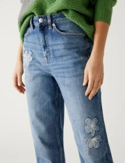 Mom Embroidered Ankle Grazer Jeans -Cyberjammies Store SD 01 T57 9115G GJ X EC 2
