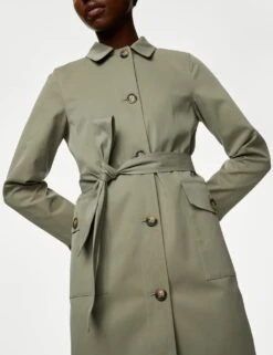 Cotton Blend Belted Trench Coat -Cyberjammies Store SD 01 T59 1003C XJ X EC 1