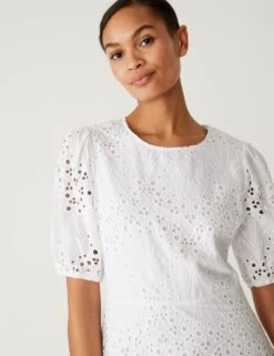 Pure Cotton Broderie Midaxi Tea Dress -Cyberjammies Store SD 01 T69 1668 P6 X EC 2