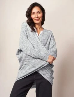 WHITE STUFF Cotton Rich Relaxed Cardigan With Linen