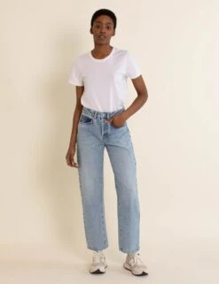 Pure Cotton Wide Leg Jeans