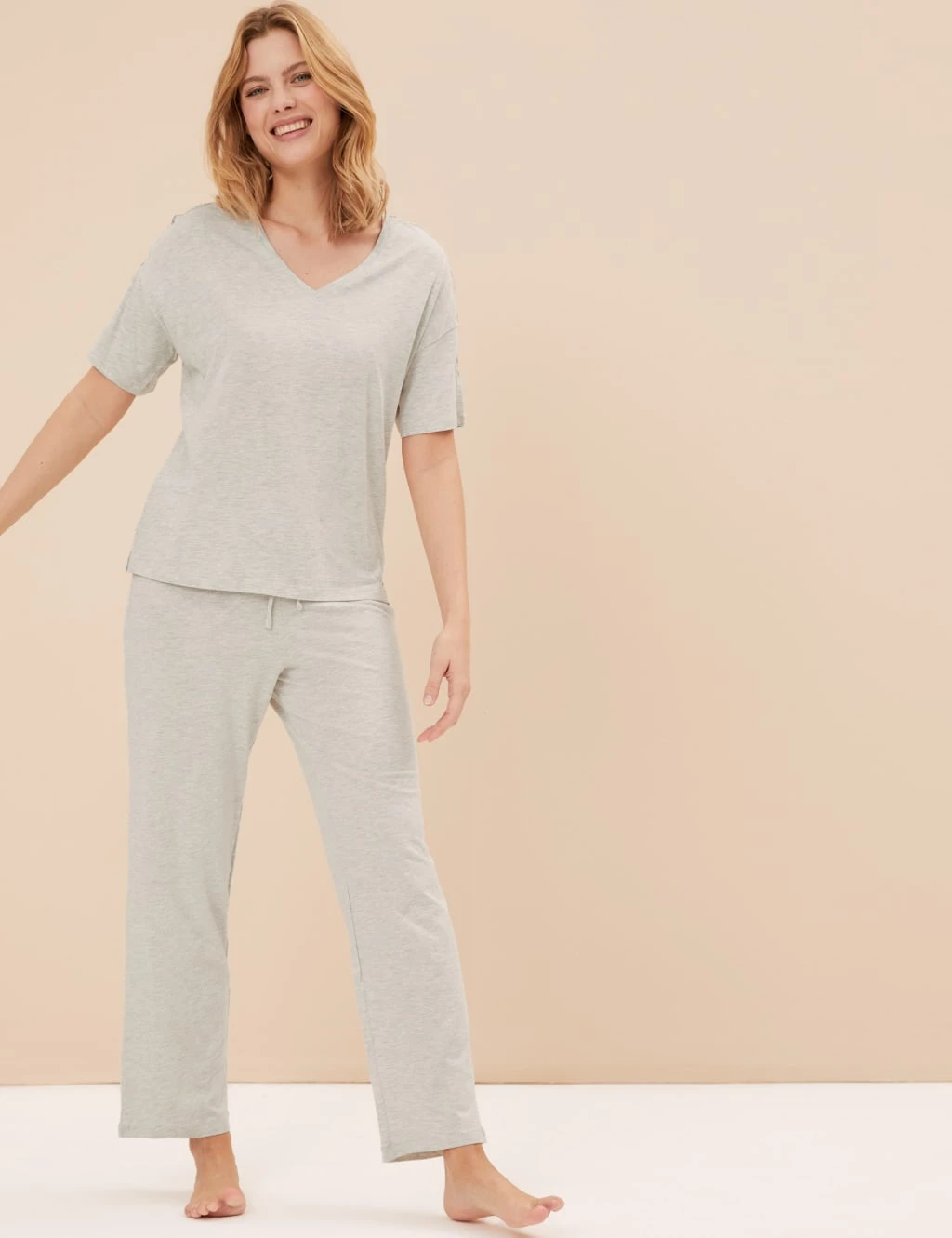 Cool Comfort™ Cotton Modal Lace Pyjama Set 3 Cool Comfort™ Cotton Modal Lace Pyjama Set - Image 3