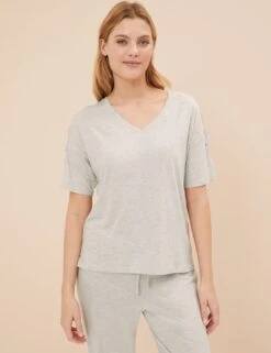 Cool Comfort™ Cotton Modal Lace Pyjama Set 9 Cool Comfort™ Cotton Modal Lace Pyjama Set -Cyberjammies Store SD 02 T37 1292J T1 X EC 2