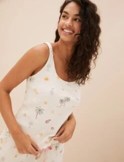 Cotton Rich Palm Tree Print Shortie Set 7 Cotton Rich Palm Tree Print Shortie Set -Cyberjammies Store SD 02 T37 1312J KY X EC 1