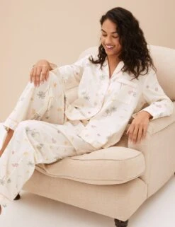Pure Cotton Palm Print Pyjama Set