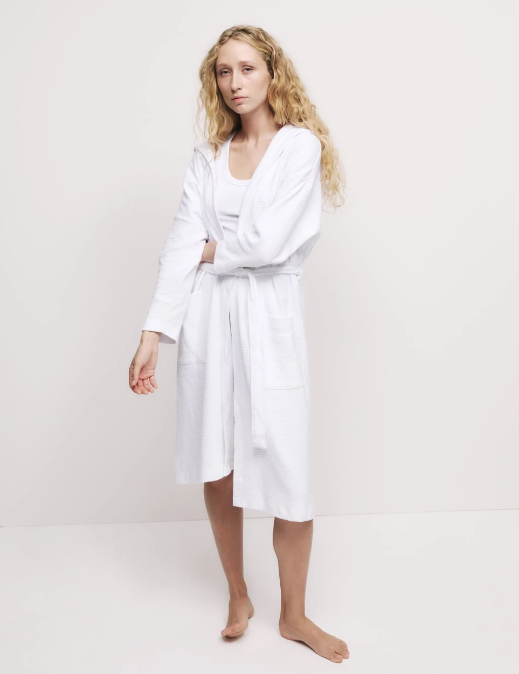 Pure Cotton Jersey Waffle Dressing Gown 4 Pure Cotton Jersey Waffle Dressing Gown - Image 4