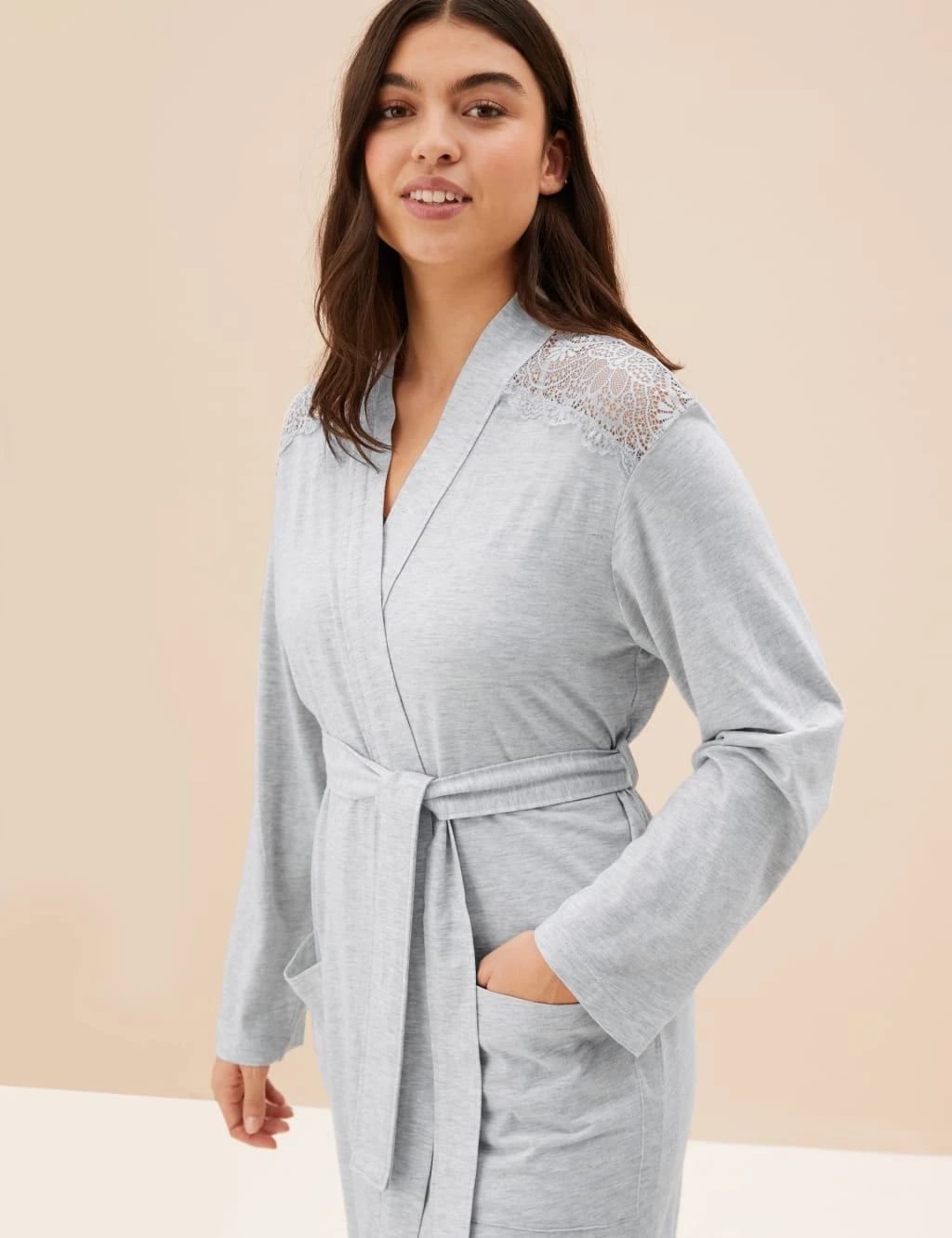 Cool Comfort™ Cotton Modal Lace Trim Wrap 3 Cool Comfort™ Cotton Modal Lace Trim Wrap - Image 3