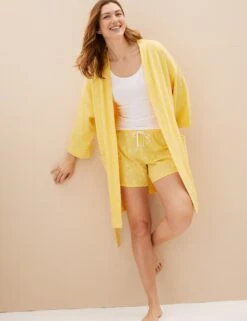 Pure Cotton Waffle Dressing Gown