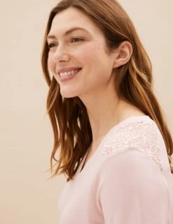 Cool Comfort™ Cotton Modal Lace Nightdress -Cyberjammies Store SD 02 T37 3260M D6 X EC 1