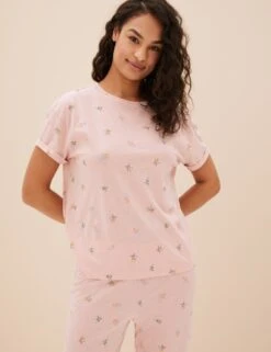 Pure Cotton Ditsy Floral Cropped Pyjama Set 10 Pure Cotton Ditsy Floral Cropped Pyjama Set -Cyberjammies Store SD 02 T37 4532F D6 X EC 2
