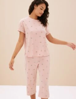 Pure Cotton Ditsy Floral Cropped Pyjama Set 11 Pure Cotton Ditsy Floral Cropped Pyjama Set -Cyberjammies Store SD 02 T37 4532F D6 X EC 3