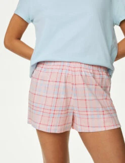 Pure Cotton Checked Shortie Set -Cyberjammies Store SD 02 T37 4533F E4 X EC 2