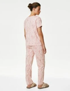 Pure Cotton Leaf Print Pyjama Set -Cyberjammies Store SD 02 T37 4536F MV X EC 3