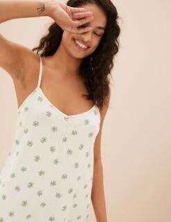 2pk Pure Cotton Palm Print Short Chemises -Cyberjammies Store SD 02 T37 5065C J4 X EC 2