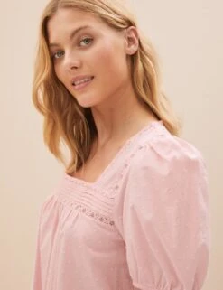 Pure Cotton Long Nightdress 8 Pure Cotton Long Nightdress -Cyberjammies Store SD 02 T37 6175N A0 X EC 2