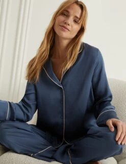 Satin Revere Collar Pyjama Set