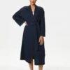 Pure Cotton Broderie Long Dressing Gown