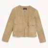 Jaeger Suede Collarless Jacket