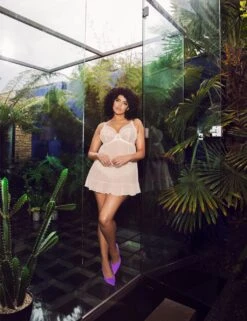 ELOMI Embroidered Lace Strappy Chemise -Cyberjammies Store SD 10 T13 3043 K0 X EC 3