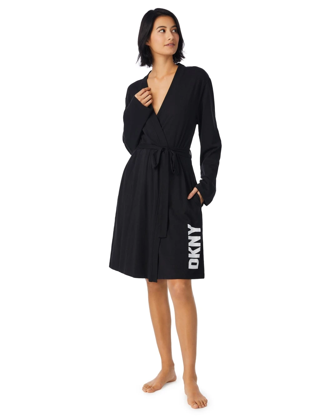 DKNY Jersey Logo Print Short Robe 1 DKNY Jersey Logo Print Short Robe