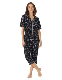 DKNY Cotton Rich Printed Cropped Pyjama Set