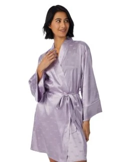 DKNY Satin Logo Tie Short Kimono Wrap -Cyberjammies Store SD 10 T13 5084 G4 X EC 3