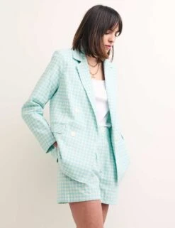 Relaxed Gingham Double Breasted Blazer -Cyberjammies Store SD 10 T82 2035 E4 X EC 3