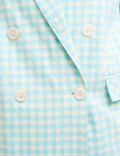 Relaxed Gingham Double Breasted Blazer -Cyberjammies Store SD 10 T82 2035 E4 X EC 4