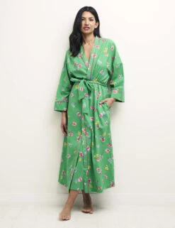 Pure Cotton Floral Long Robe