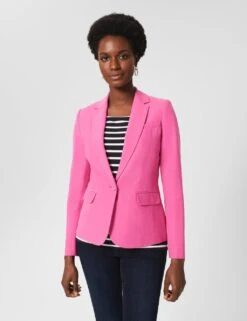 Silk Blend Tailored Single Breasted Blazer
