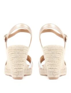 Jones Bootmaker Leather Metallic Ankle Strap Wedge Sandals -Cyberjammies Store SD 10 T83 2040W ZZ X EC 2