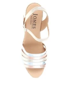 Jones Bootmaker Leather Metallic Ankle Strap Wedge Sandals -Cyberjammies Store SD 10 T83 2040W ZZ X EC 3