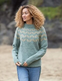 Celtic & Co. Pure Wool Jacquard Crew Neck Jumper