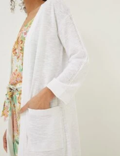 Cotton Rich Longline Cardigan With Linen -Cyberjammies Store SD 10 T83 2121W Z0 X EC 2