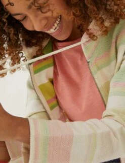 Pure Cotton Striped Textured Zip Up Hoodie 10 Pure Cotton Striped Textured Zip Up Hoodie -Cyberjammies Store SD 10 T83 2127W ZZ X EC 3