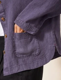 WHITE STUFF Pure Linen Collarless Short Jacket -Cyberjammies Store SD 10 T83 2158W D0 X EC 3