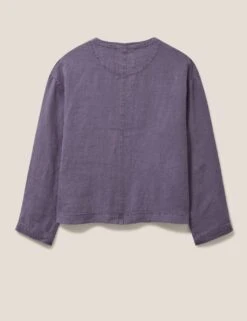 WHITE STUFF Pure Linen Collarless Short Jacket -Cyberjammies Store SD 10 T83 2158W D0 X EC 7