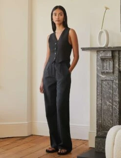 Pure Linen Single Breasted Waistcoat -Cyberjammies Store SD 10 T83 2368W Y0 X EC 3