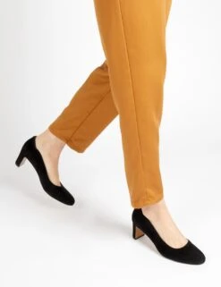 Jones Bootmaker Suede Block Heel Court Shoes