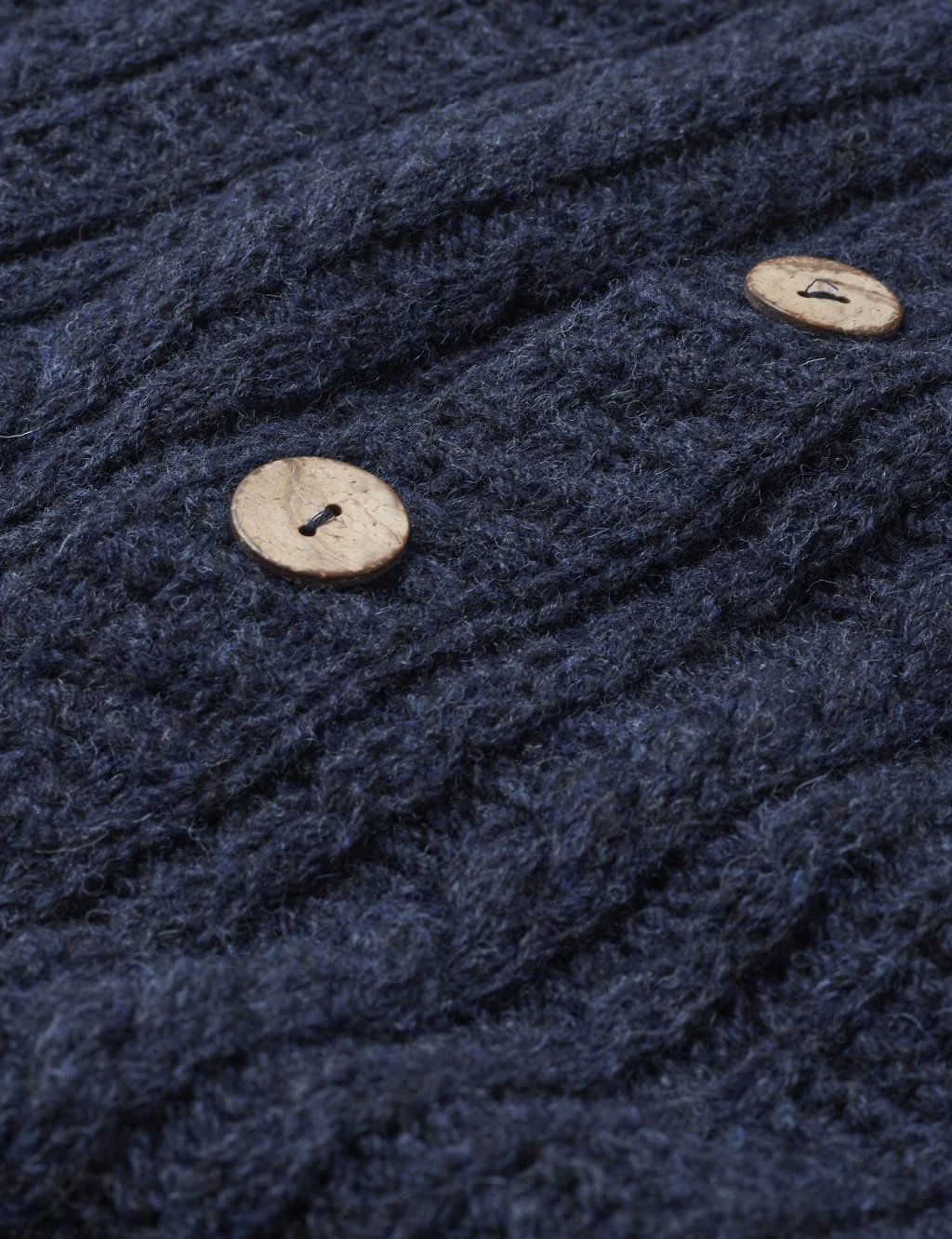 Celtic & Co. Pure Wool Cable Knit Crew Neck Cardigan 6 Celtic & Co. Pure Wool Cable Knit Crew Neck Cardigan - Image 6