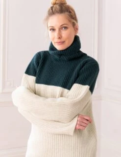 Celtic & Co. Pure Wool Colour Block Funnel Neck Jumper -Cyberjammies Store SD 10 T83 2826 E0 X EC 1
