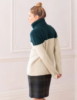 Celtic & Co. Pure Wool Colour Block Funnel Neck Jumper -Cyberjammies Store SD 10 T83 2826 E0 X EC 2