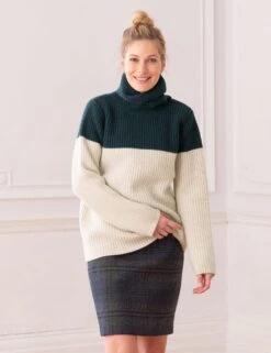 Celtic & Co. Pure Wool Colour Block Funnel Neck Jumper -Cyberjammies Store SD 10 T83 2826 E0 X EC 3