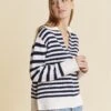 Pure Cotton Striped Collared Jumper