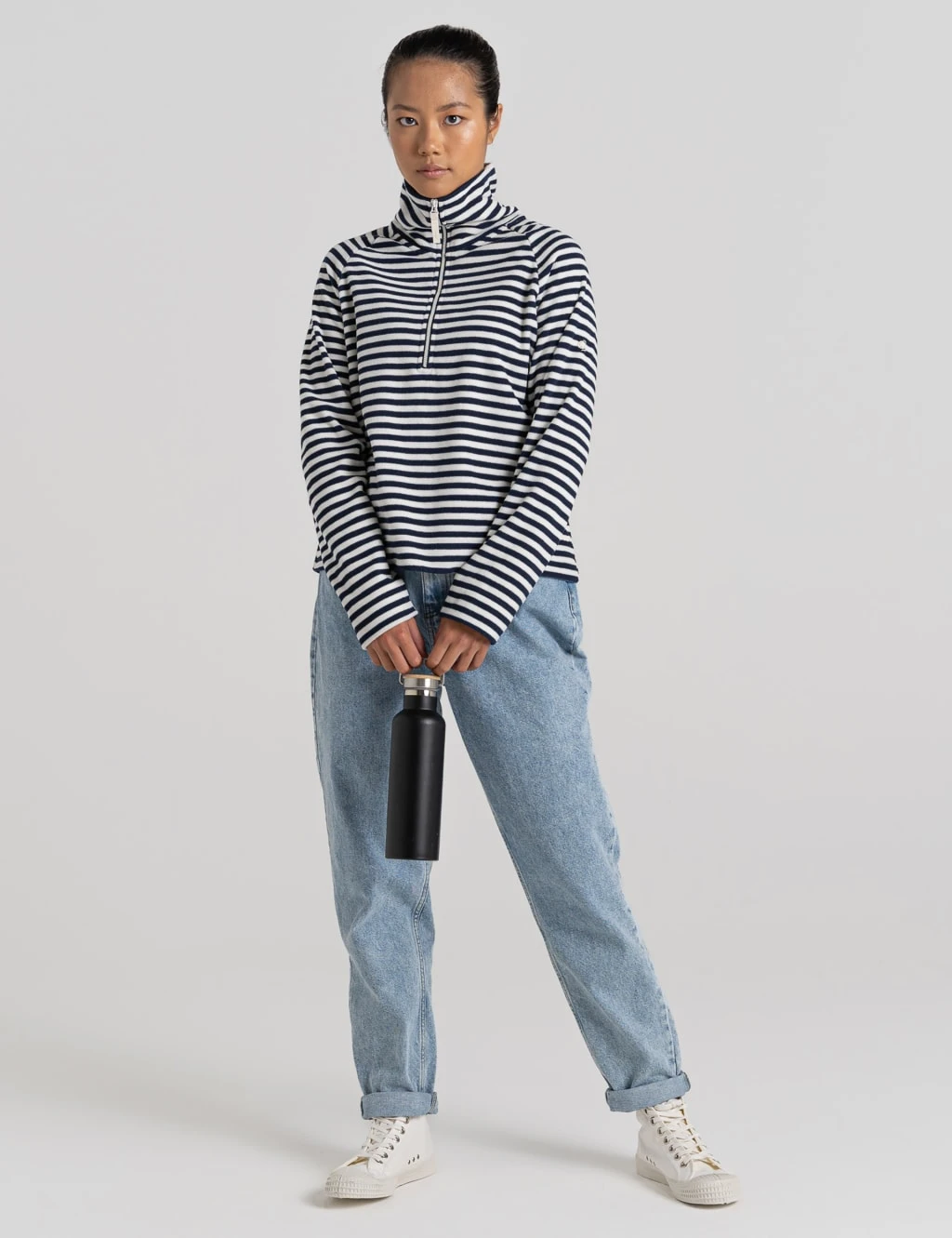 Craghoppers Striped Funnel Neck Half Zip Sweatshirt 6 Craghoppers Striped Funnel Neck Half Zip Sweatshirt - Image 6