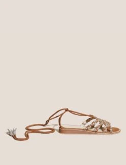 WHITE STUFF Leather Ankle Strap Flat Gladiator Sandals